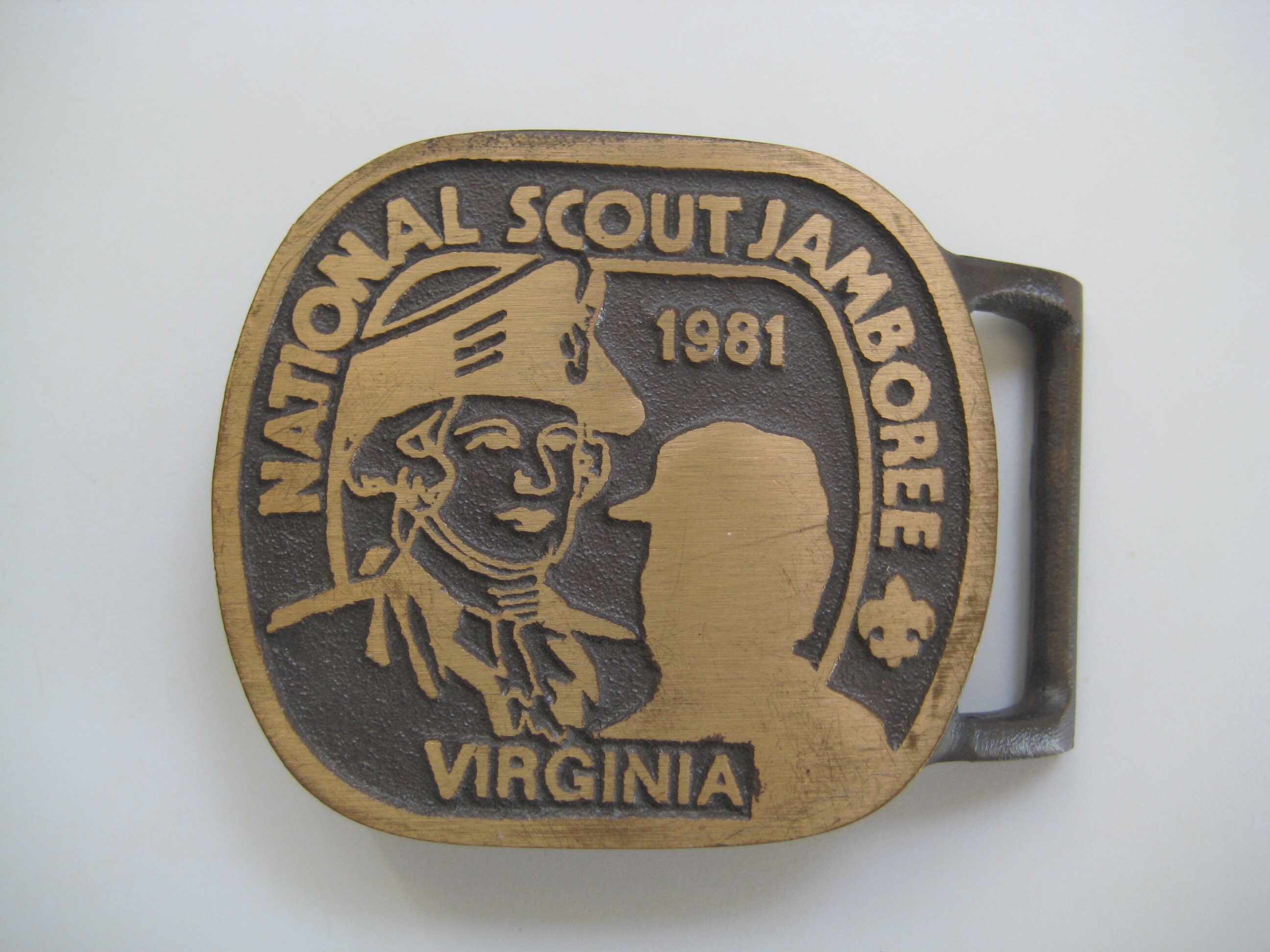 Boy Scout National Jamboree Bronze Belt Buckle 1981 Vintage Max Silber