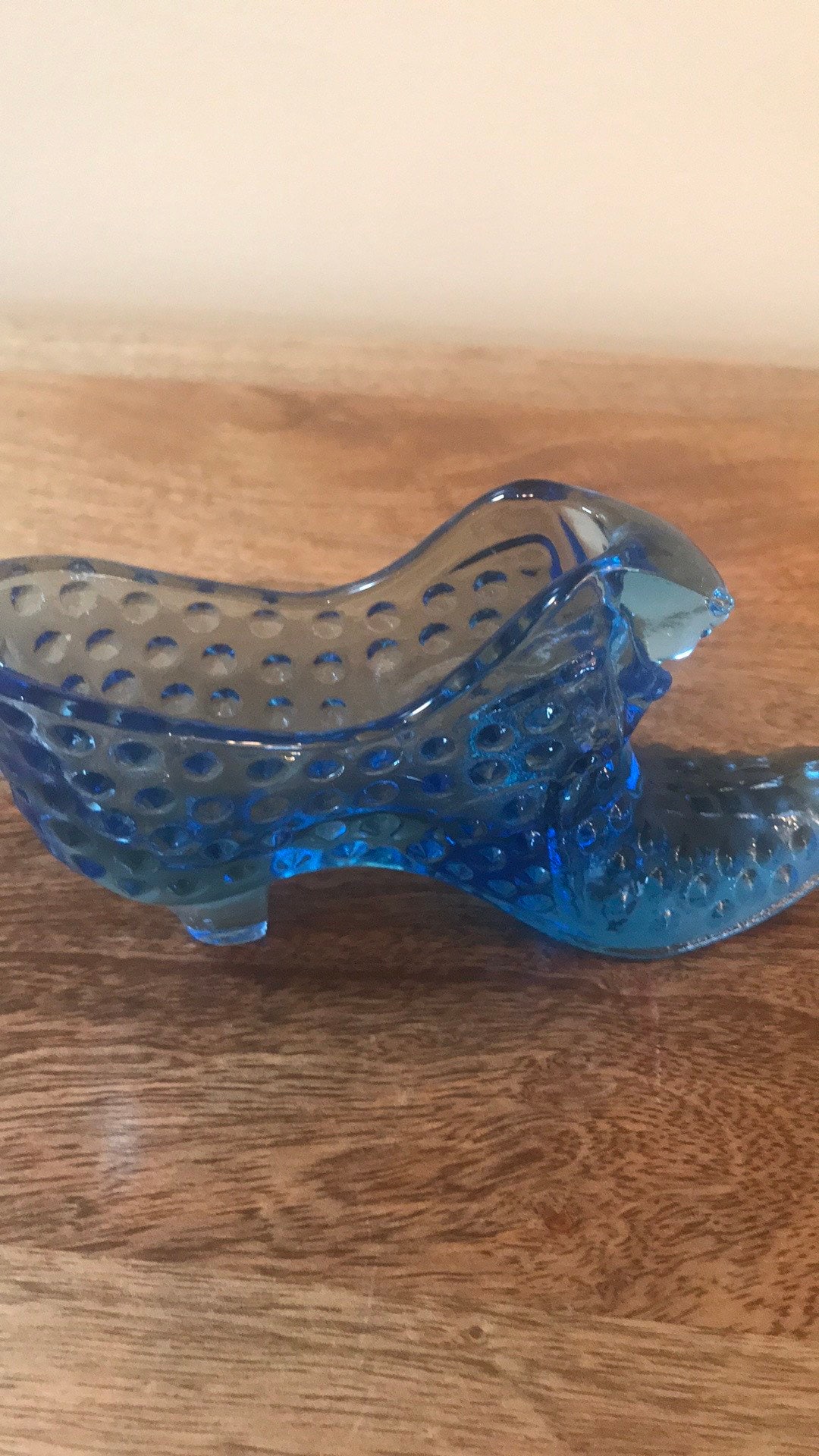 3. Vintage Blue Fenton Glass Shoe Etsy