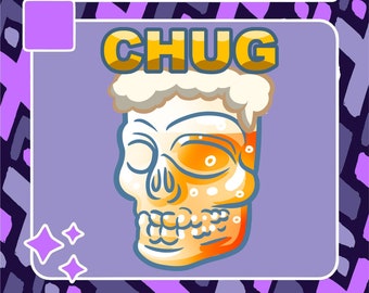 Chug Beer Emote / Twitch Emote / Youtube Emote / Discord Emote / Community Emote / Streamer Emote / Beer Emote