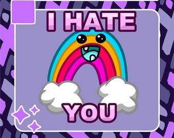 Hate You Rainbow Emote / Twitch Emote / Youtube Emote / Discord Emote / Community Emote / Streamer Emote