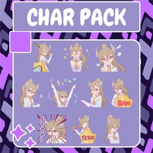 Shield Anime Girl Emote Pack | Twitch Emote | Youtube Emote | Discord Emote | Community Emote | Streamer Emote | Anime Girl | Gamer Girl