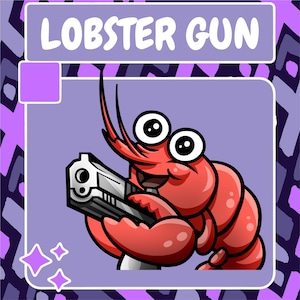 Lobster Gun Emote | Twitch Emote | Youtube Emote | Discord Emote | Gemeenschap Emote | Streamer Emote | Gun Emote | Kreeft
