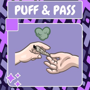 Puff Puff Pass Emote | Twitch Emote | Youtube Emote | Discord Emote | Gemeenschap Emote | Streamer Emote | Cannabis Emote