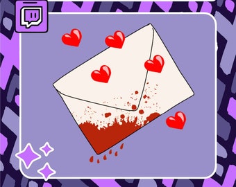 Bloody Love Letter Emote | Twitch Emote | Youtube Emote | Discord Emote | Community Emote | Streamer Emote | Love Emote | Heart Emote | Cute