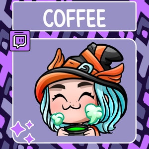 Witch Coffee Emote |  Twitch Emote | Youtube Emote | Discord Emote | Community Emote | Streamer Emote | Coffee Emote | Witch Emote | Funny