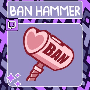 Animated Heart Ban Hammer Emote | Twitch Emote | Youtube Emote | Discord Emote | Community Emote | Streamer Emote | Ban Hammer | Ban Emote