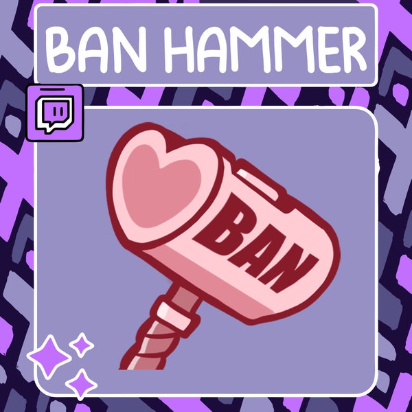 Herz Ban Hammer Emote | Twitch Emote | Youtube Emote | Discord Emote | Community Emote | Streamer Emote | Ban Hammer | Ban Emote