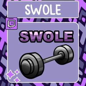 Swole Emote | Twitch Emote | Youtube Emote | Discord Emote | Community Emote | Streamer Emote | Lift Emote | Weight Lifting Emote | Barbell