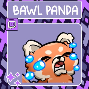 Bawling Red Panda Emote / Twitch Emote / Youtube Emote / Discord Emote / Community Emote / Streamer Emote / Cry Emote / Panda Emote / Emote