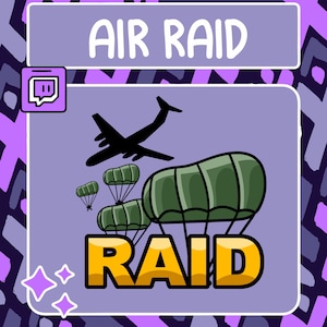 Air Raid Animated Emote | Twitch Emote | Youtube Emote | Discord Emote | Community Emote | Streamer Emote | Raid Emote | Paratrooper Raid