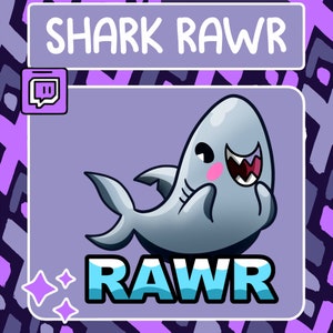 Kawaii Shark Rawr Emote | Twitch Emote | Youtube Emote | Discord Emote | Community Emote | Streamer Emote | Shark Emote | Rawr Emote | Cute
