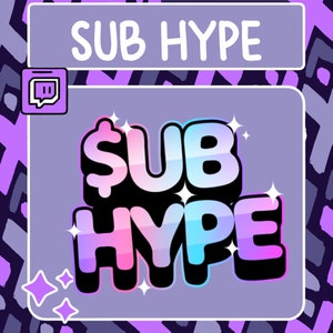 Pastel Sub Hype Text Emote | Twitch Emote | Youtube Emote | Discord Emote | Community Emote | Streamer Emote | Sub Hype Emote | Text Emote