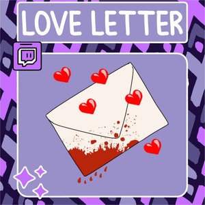 Blutiger Liebesbrief Emote | Twitch Emote | Youtube Emote | Discord Emote | Community Emote | Streamer Emote | Love Emote | Herz Emote | Niedlich