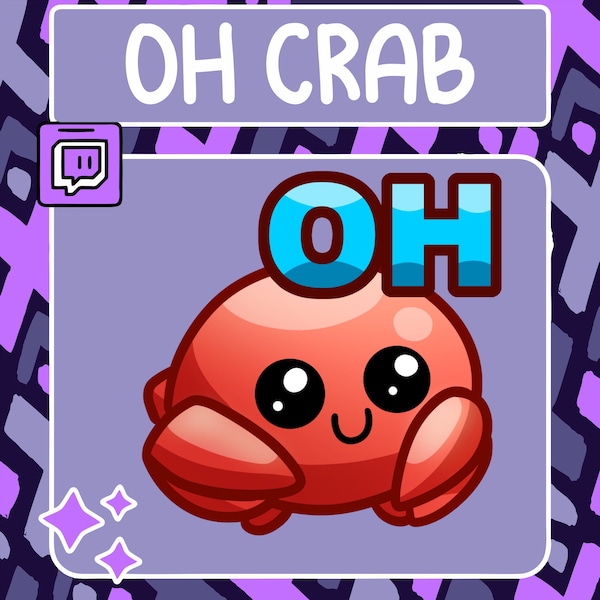 Oh Crab Emote | Twitch Emote | Youtube Emote | Discord Emote | Community Emote | Streamer Emote | Crab Emote | Cute Emote | Pun Emote | Fun