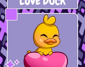 Love Duck Emote | Twitch Emote | Youtube Emote | Discord Emote | Community Emote | Streamer Emote | Duck Emote