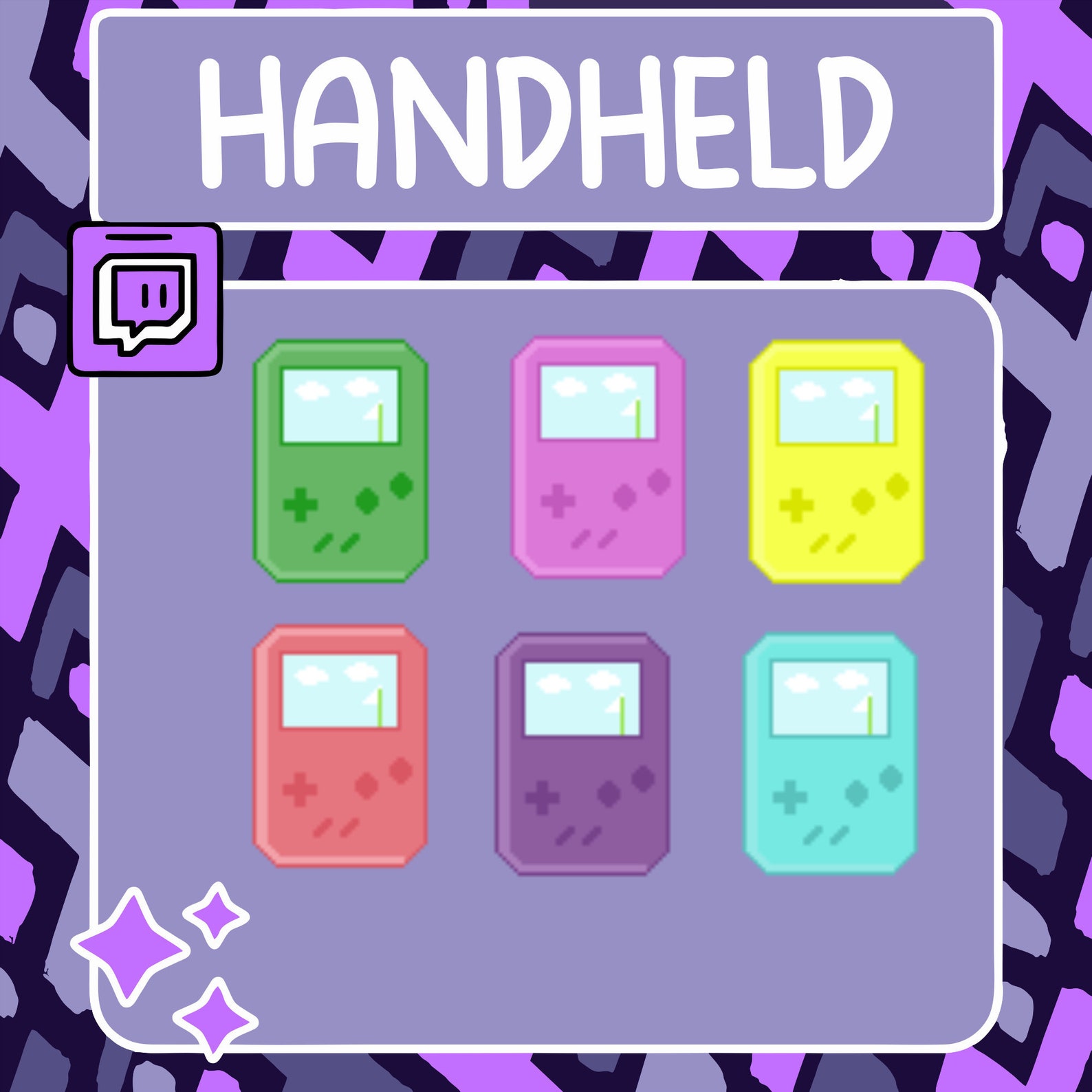 Pixel Art Handheld Gaming System Sub Badges Twitch Emote Etsy