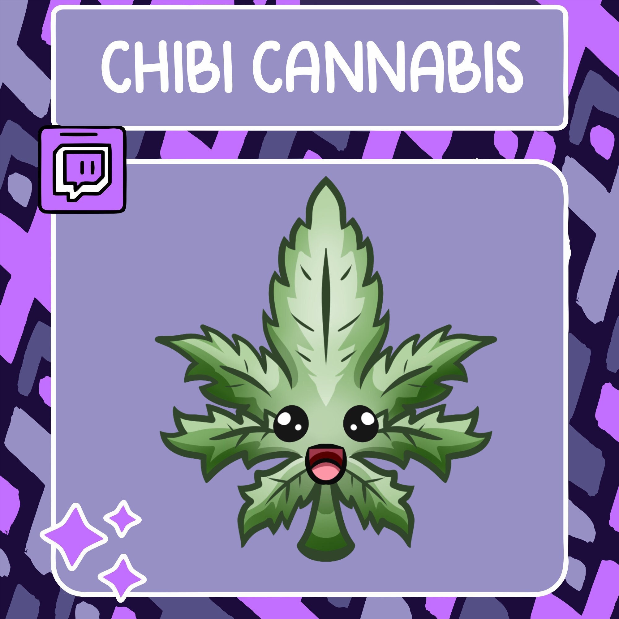Chibi Weed Leaf Emote Twitch Emote Youtube Emote Discord Emote