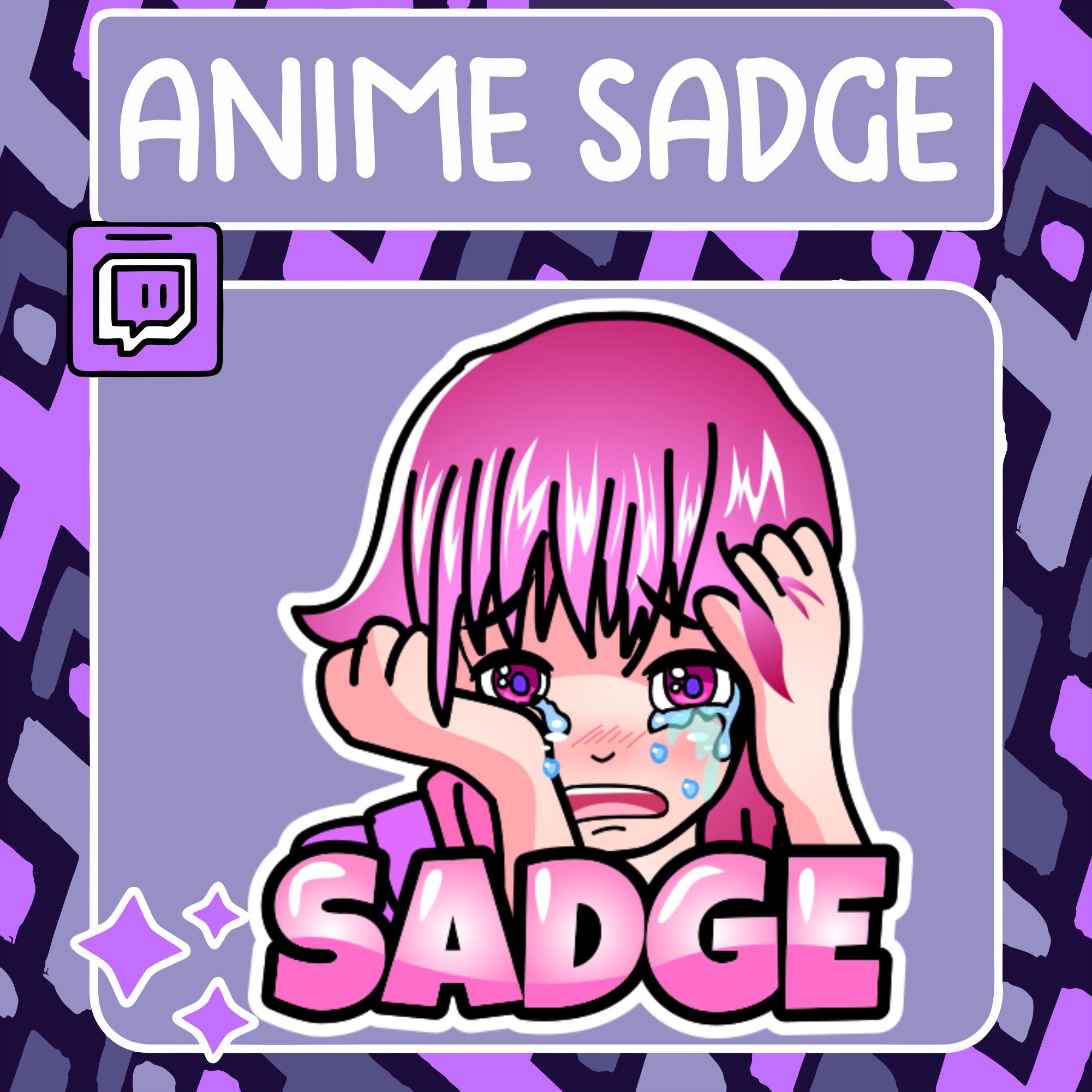 Sadge Anime Emote | Twitch Emote | Youtube Emote | Discord Emote |  Community Emote | Streamer Emote | Sadge Emote | Anime Emote - Etsy Canada