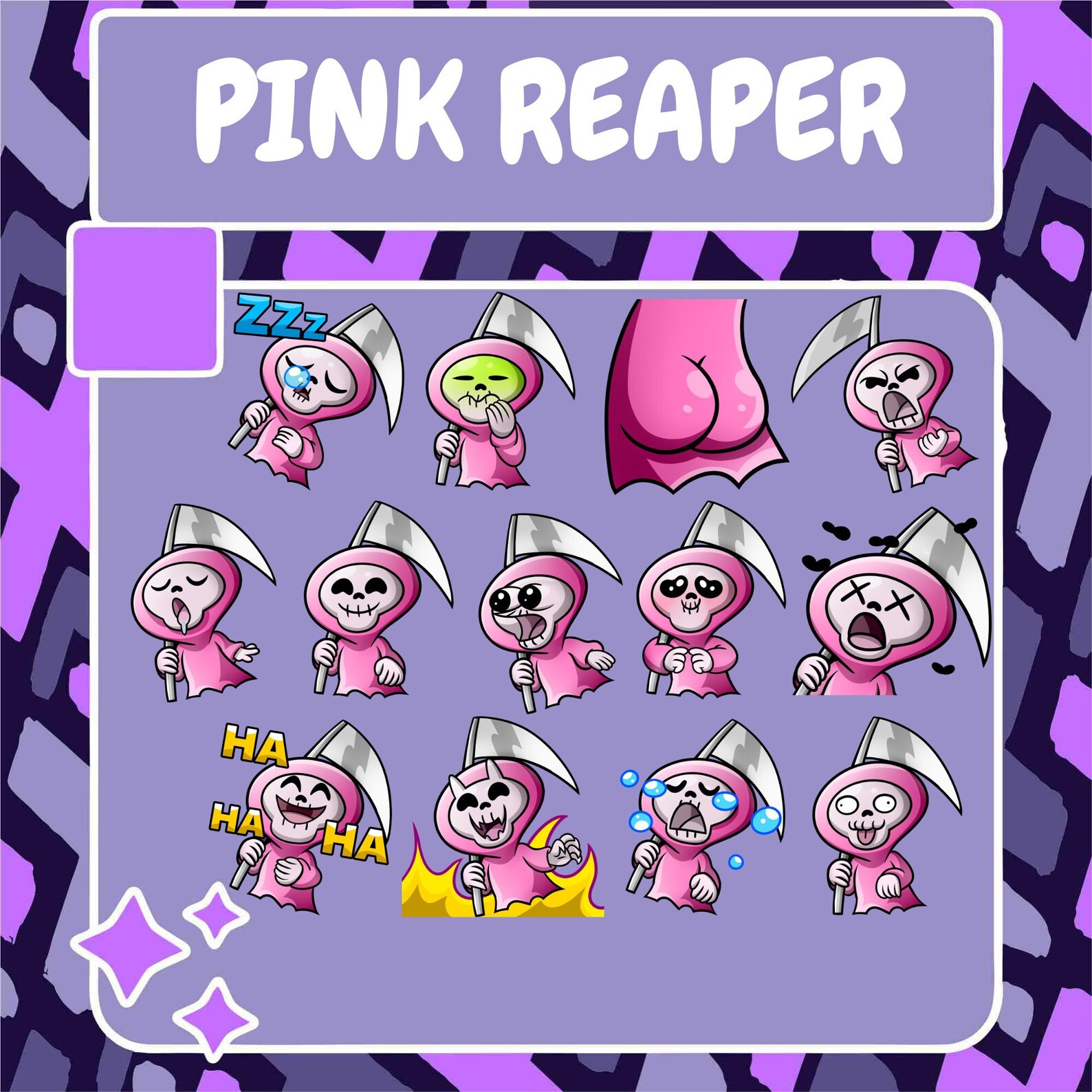 Pink Reapper Pink Reaper Emote Pack | Twitch Emote | Youtube Emote | Discord Emote ...