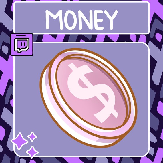 Twitch Emote Rich White Cat Money Dollar Emote / Sub Emoji 