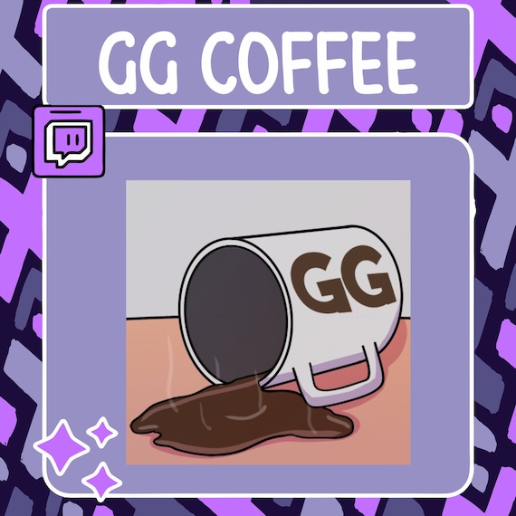 GG Spilled Coffee Emote Twitch Emote Youtube Emote Etsy