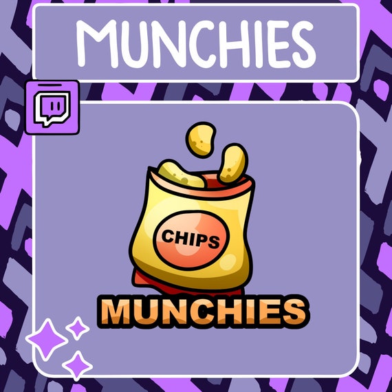 Munchies Chip Bag Emote | Twitch Emote | Youtube Emote | Discord Emote | Community Emote | Streamer Emote | Hungry Emote | Food Emote