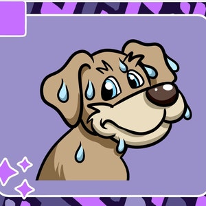 Emote Cane sudato / Emote Twitch / Emote Youtube / Emote Discord / Emote Community / Emote Streamer / Emote Sudore / Emote Sudore / Emote Divertente