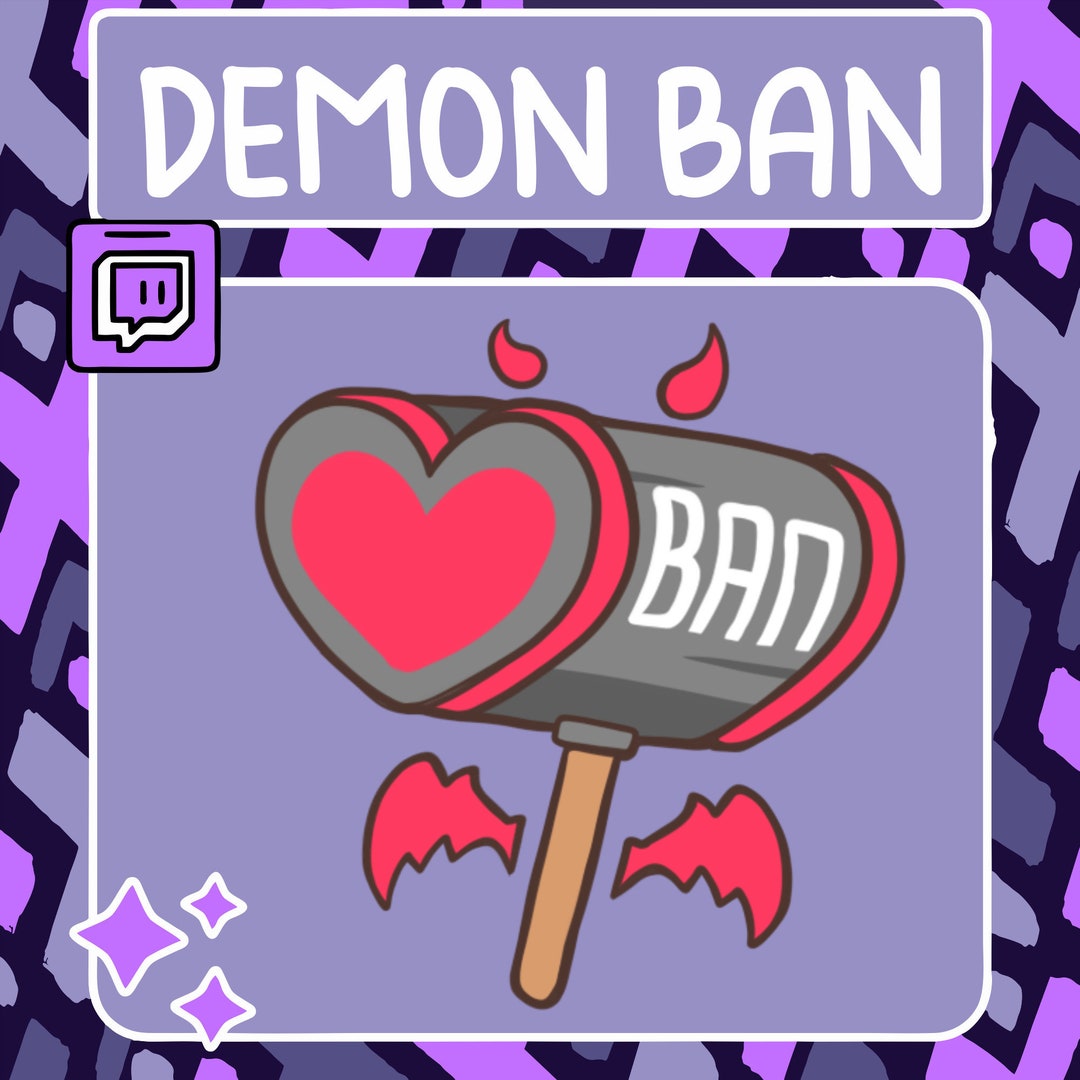 Animated Demonic Ban Hammer Emote Twitch Emote Youtube Emote Discord