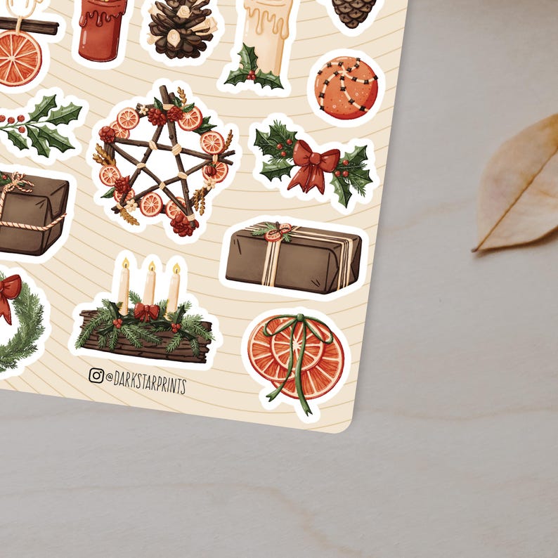 Foglio di adesivi di auguri di Natale - per pianificatori, diari, quaderni, Natale, regalo per lei, regalo per lui, regalo per amico, inverno, Yule immagine 4