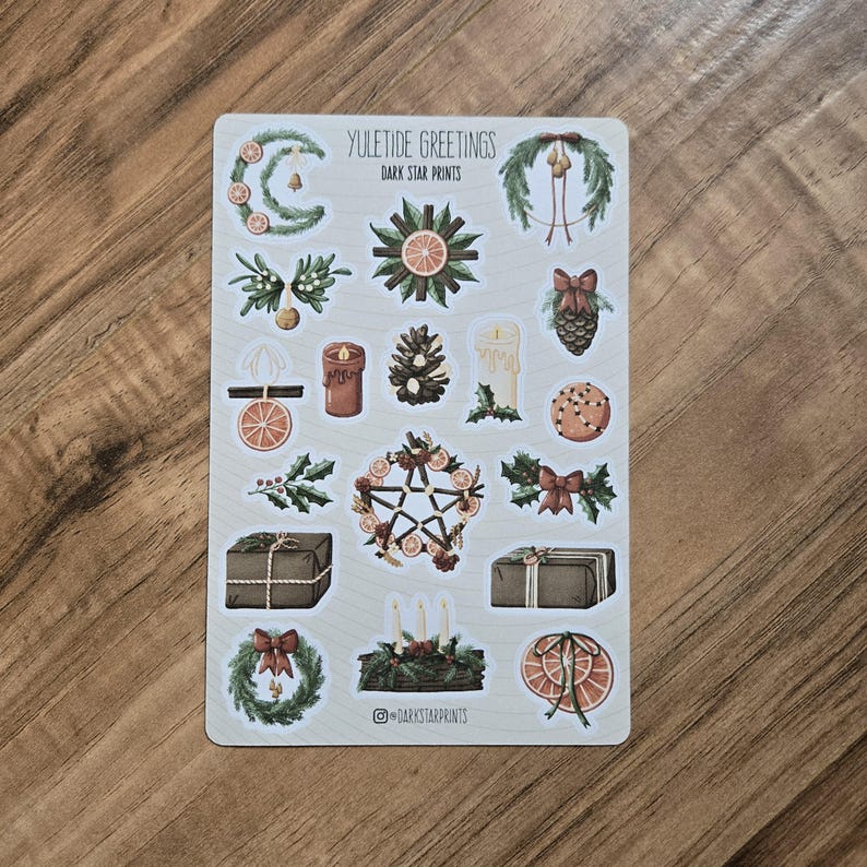 Foglio di adesivi di auguri di Natale - per pianificatori, diari, quaderni, Natale, regalo per lei, regalo per lui, regalo per amico, inverno, Yule immagine 6