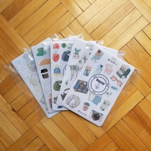 5 Oopsie Sticker Sheets - for planners, journals, and notebooks, mystery bag, seconds, misfits, assorted sticker sheets, discount