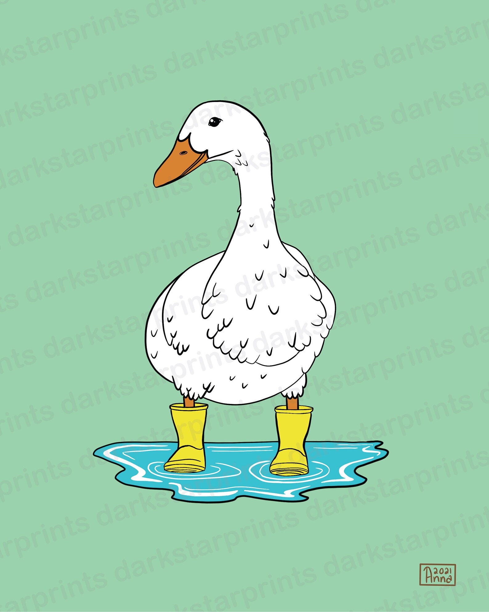 DIGITAL DOWNLOAD Duck in Boots Poster Printable Wall Art 8 in - Etsy