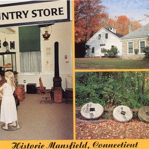 Cartão postal 4 x 6 vistas da cidade histórica de Mansfield, CT.