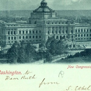 Cartão postal antigo, cartão postal particular. "Saudações de Washington, DC". Z9