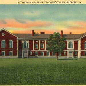 Postkarte Frühe Ansicht der Speisehalle, Zustand-Lehrer-Hochschule, Radford, VA. L7
