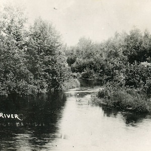 Postkarte RPPC Ansicht des Head of Mississippi River in Itasca County, MN. aa6