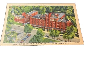 Vintage Clifton Springs Sanitarium Linen Postcard