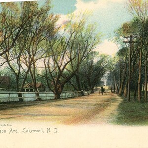 Postkarte Antike Ansicht der Madison Allee in Lakewood, NJ. L7