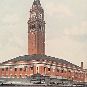Carte postale vue teintée à la main de la gare de passagers, Seattle, WA W5