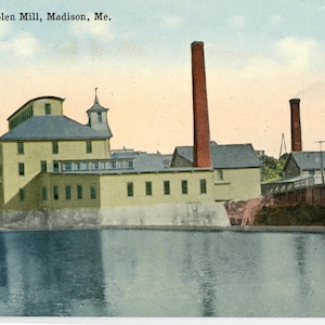 Carte postale Première vue de la fabrique de laine de Madison, Madison, WI. P5