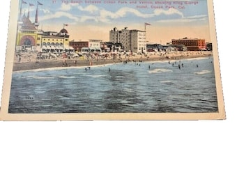 Vintage Postcard: Ocean Park & Venice Beach, CA - King George Hotel