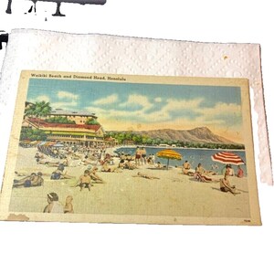 Postkarte Frühe Ansicht von Waikiki Beach in Diamond Hill, Honolulu, HA. L6