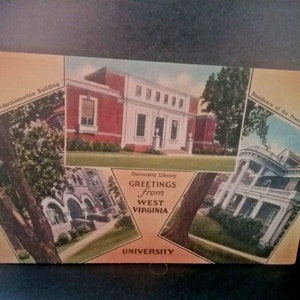 Carte postale 'Salutations de l’Université de Virginie-Occidentale'