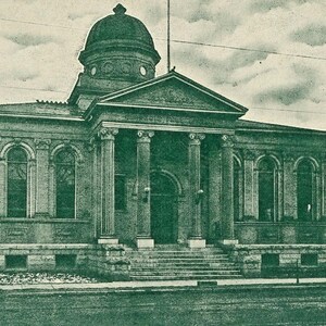 Cartolina antica con vista della Carnegie Library a Charlotte, NC. K1