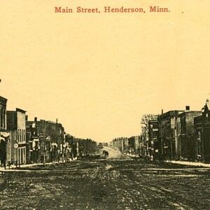 Postcard RPPC View of Main Street in Henderson, MN. aa6