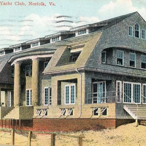 Postkarte Frühe Ansicht des Hampton Roads Yacht Club, Norfolk, VA. L1