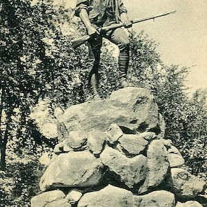Postcard Lexington Minuteman Statue in Lexington, MA. P4