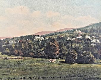 Postcard Antique View of Sunset Park from Mountain Golf Grounds, NY  W6
