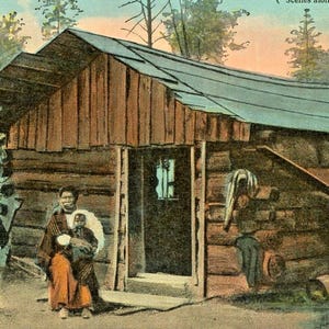 Postkarte Ansicht eines Pionierhauses Ende des 19. L4