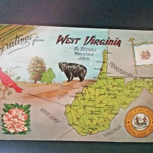 Cartes postales de Virginie-Occidentale, l’État des Montagnes, WV